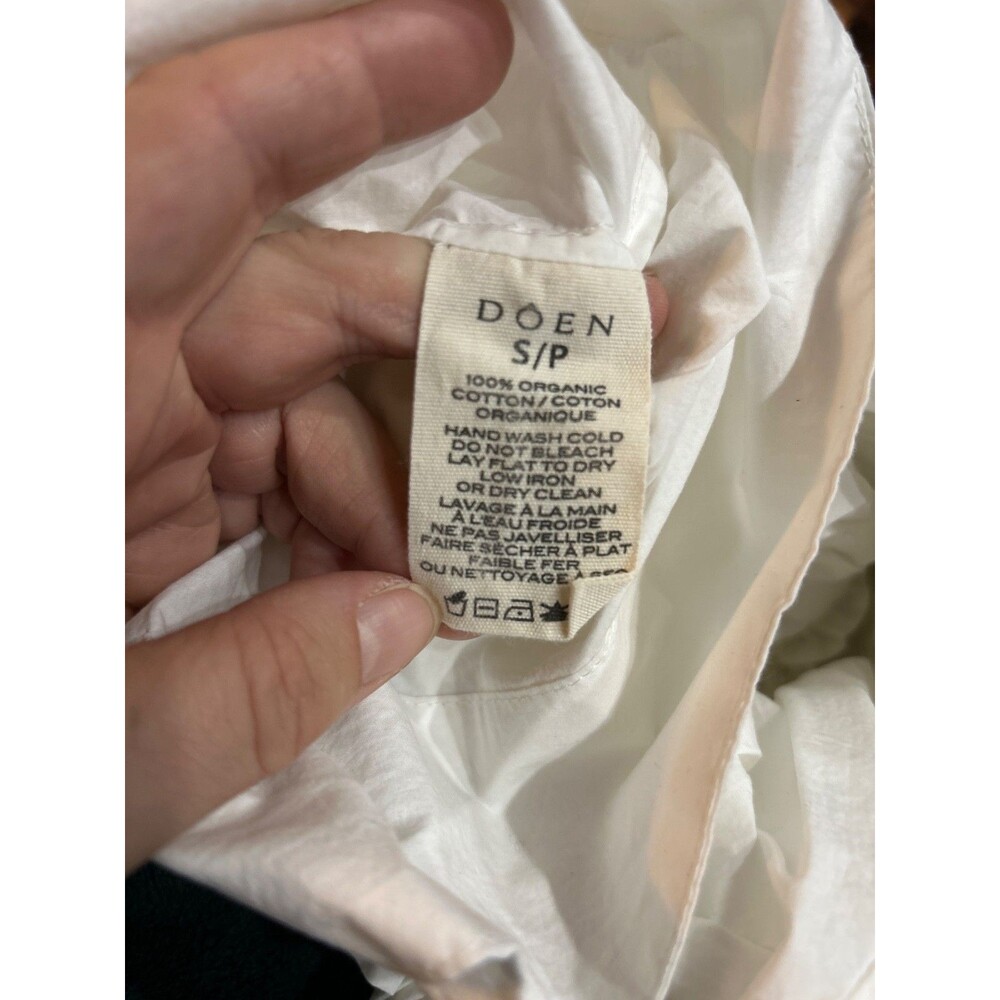 DOEN Leanne Women’s Cotton Scoop Neck Smocked Midi Dress size S NWT Salt White - Picture 11 of 12